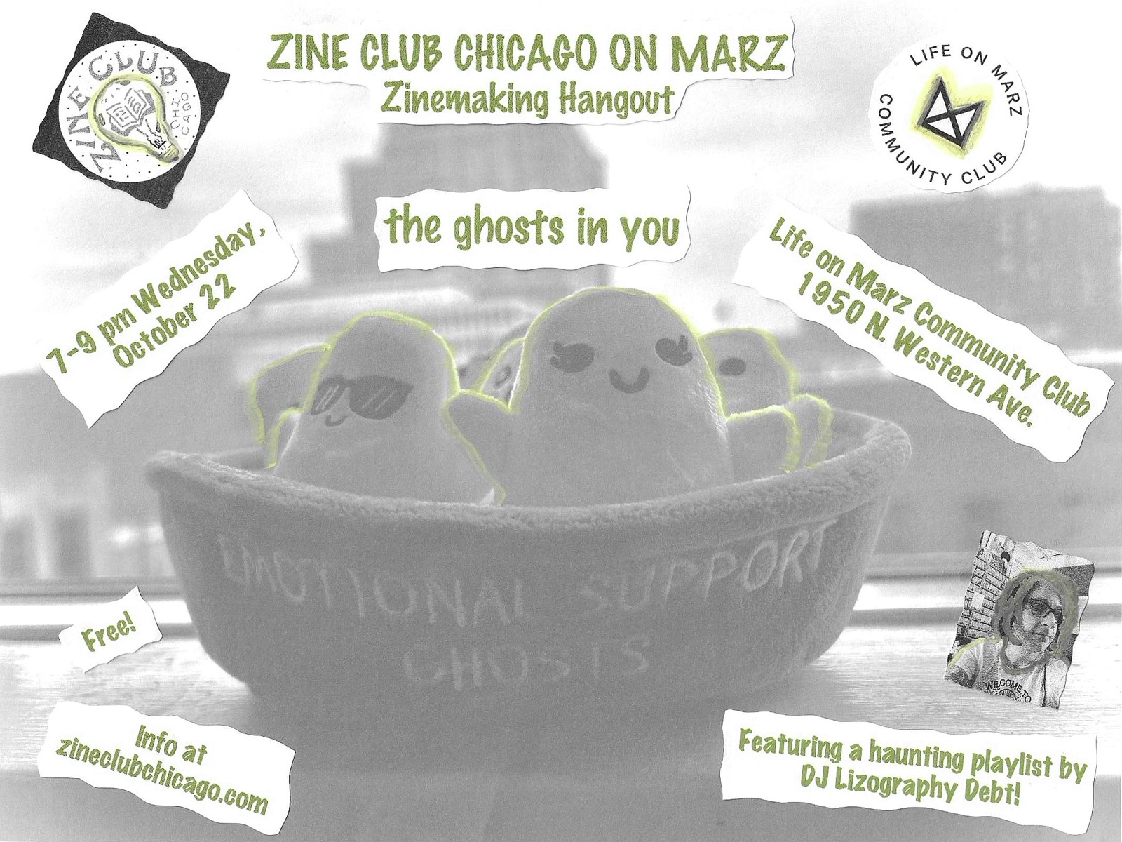 Marz Chicago Rapper Zine Club Chicago on Marz Zinemaking Hangout: The Ghosts in You, Oct ...